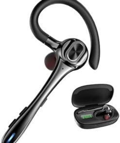 Earbuds Bluetooth Headset Wireless Earpiece with Noise Canceling Microphone 160H Standby Time Hands Free Headphones Single Ear Earphones for IOS Android Samsung Cell Phones Business Home Office Gaming