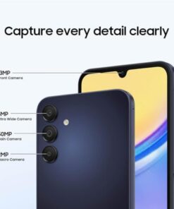 Alternative view of SAMSUNG Galaxy A15 5G A Series Cell Phone, AMOLED Display, Expandable Storage, Knox Security, US Version, 2024, Blue Black, 64GB, for T-Mobile only (64 GB)