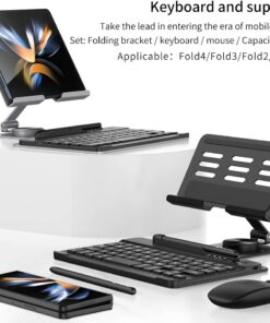 Alternative view of MOAITO for Samsung Galaxy Z Fold 7/6/5/4/3 Adjustable Stand for Desk, Fully Foldable & Portable Keyboard Stand, Office Mobile Phone Stand Holder with Capacitor Pen and Bluetooth Mouse & Keyboard Set