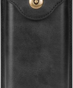 Leather Cell Phone Belt Pouch Men Compatible with Galaxy Z Fold 6/5/4/3/2/5G, Galaxy S22/S22+/S21 FE/S21/S21 Plus/S20 FE 5G/S20/S20+, Travel Waist Holder Belt Loop Holster Smartphone Carrying Case