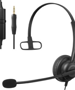 Arama Cell Phone Headset with Microphone Noise Cancelling, 3.5mm Headset for iPhone Samsung Android Mobile Phone PC, Wired Computer Headsets for Work Classroom Home Office Call Center (A600MP)