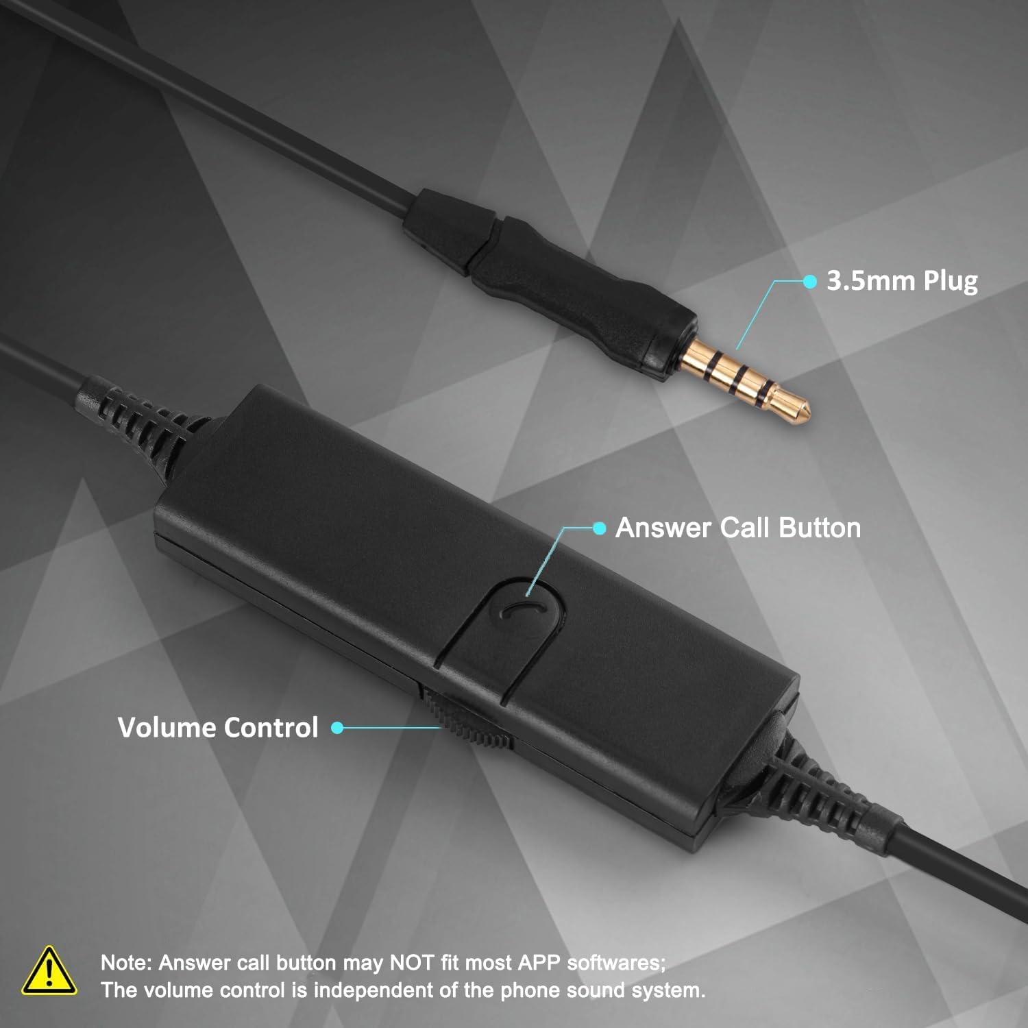 Arama Cell Phone Headset with Microphone Noise Cancelling & in-line Control,3.5mm Computer Headset for iPhone,Android,Samsung,LG,HTC,BlackBerry Mobile Phone and iPad Tablets - 图片 2