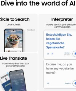 Alternative view of SAMSUNG Galaxy S24 FE 5G with Galaxy AI (256GB, 8GB, Dual SIM) 6.7 AMOLED 120Hz, 10-Core Processor (International Model Unlocked for US, Verizon & Global 5G) S721B/DS (Graphite)