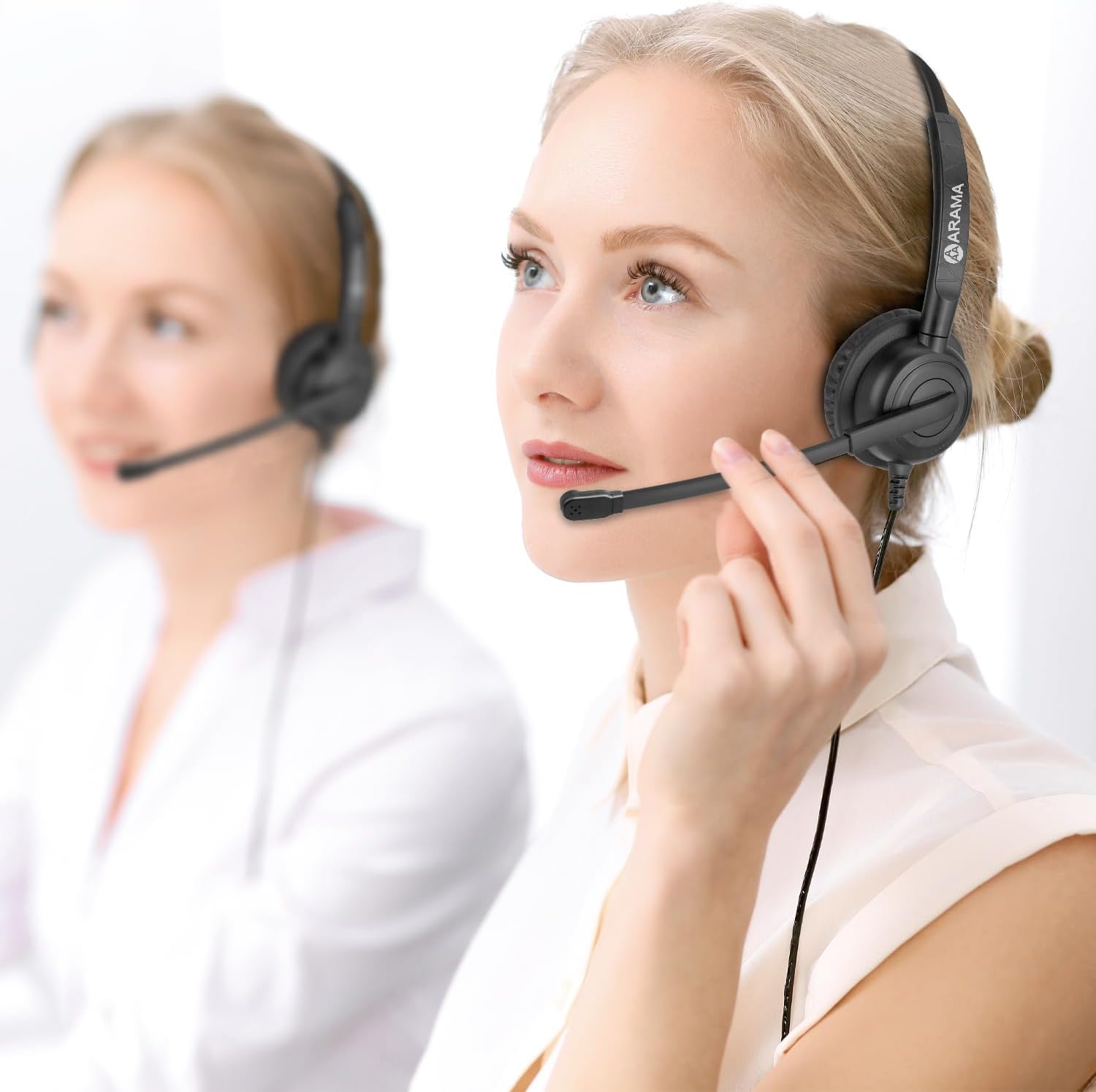 Arama Cell Phone Headset with Microphone Noise Cancelling & in-line Control,3.5mm Computer Headset for iPhone,Android,Samsung,LG,HTC,BlackBerry Mobile Phone and iPad Tablets - 图片 3