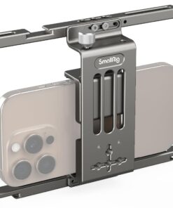 SmallRig Universal Smartphone Video Rig for iPhone 16 15 14 for Samsung, Filmmaking Vlogging Rig Aluminium Alloy Phone Video Cage Grip with Cold Shoe Mount for Videomaker Videographer