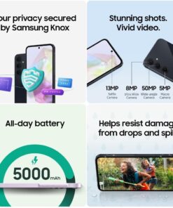 Alternative view of SAMSUNG Galaxy A35 5G A Series Cell Phone, 128GB Unlocked Android Smartphone, AMOLED Display, Advanced Triple Camera System, Expandable Storage, Rugged Design, US Version, 2024, Awesome Navy