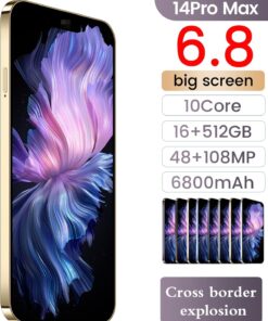 Alternative view of 14PROMA X Unlocked Cell Phone,Long Battery Life 6.82 HD Screen Unlocked Phones,Android14 16+512GB Smartphone with 128G Memory Card,Dual SIM/Fingerprint Lock/Face ID/GPS (Blue)