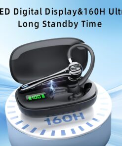 Alternative view of Earbuds Bluetooth Headset Wireless Earpiece with Noise Canceling Microphone 160H Standby Time Hands Free Headphones Single Ear Earphones for IOS Android Samsung Cell Phones Business Home Office Gaming