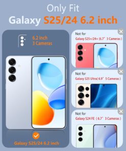 Alternative view of FNTCASE for Samsung Galaxy S25-FE Case: Military Grade Rugged Cell Phone Cover with Kickstand & Holster | Shockproof TPU Protection Bumper Matte Textured Design for Galaxy S25 FE Cases 6.7inch - Black