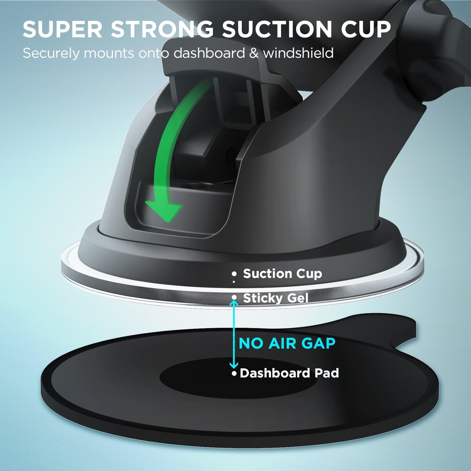 iOttie Easy One Touch Classic Dash & Windshield Universal Car Mount Phone Holder Desk Stand for -iPhone, Samsung, Moto, Huawei, Nokia, LG, Smartphones, Black - 图片 55