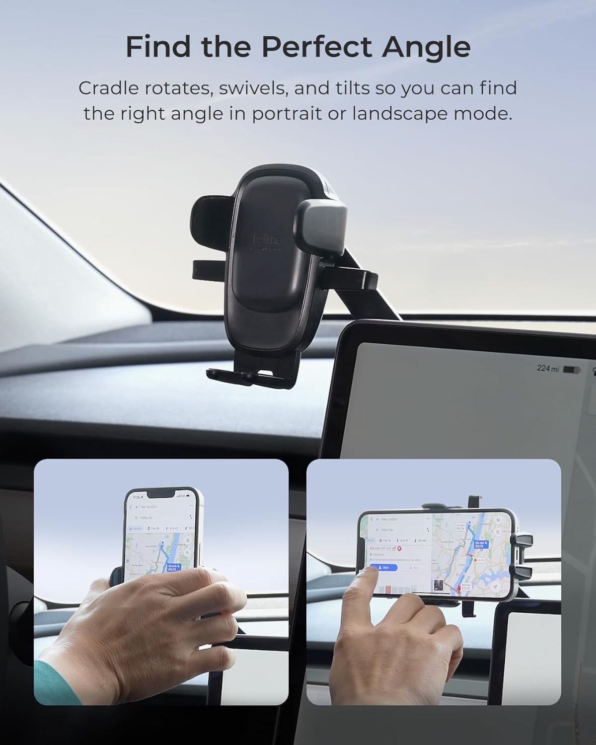 iOttie Easy One Touch Classic Dash & Windshield Universal Car Mount Phone Holder Desk Stand for -iPhone, Samsung, Moto, Huawei, Nokia, LG, Smartphones, Black - 图片 6