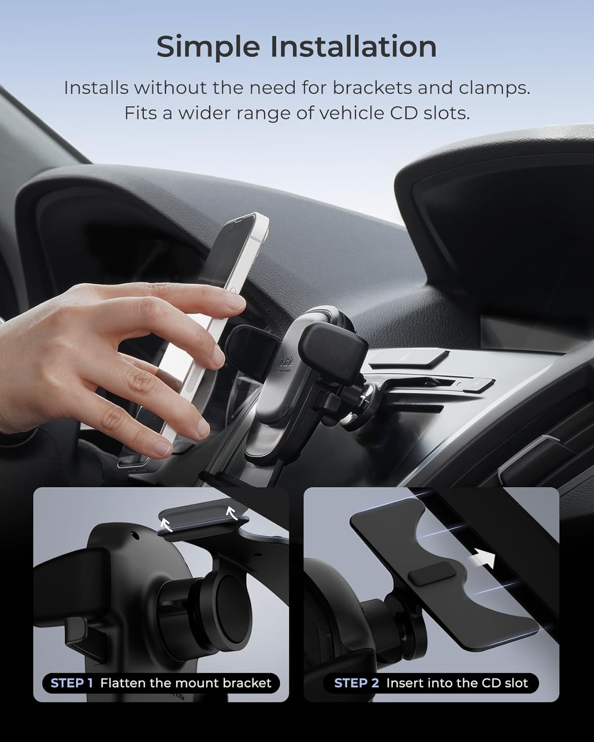 iOttie Easy One Touch Classic Dash & Windshield Universal Car Mount Phone Holder Desk Stand for -iPhone, Samsung, Moto, Huawei, Nokia, LG, Smartphones, Black - 图片 43