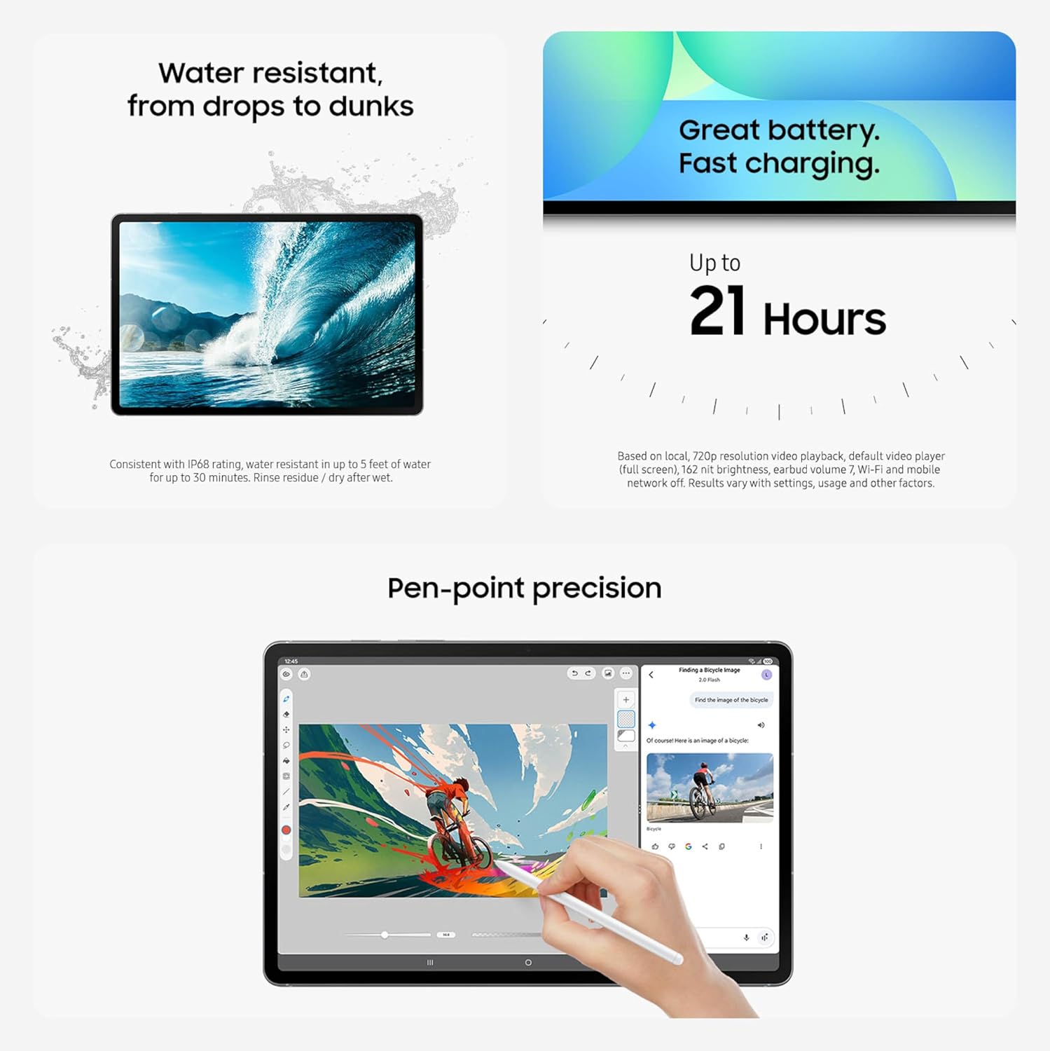 SAMSUNG Galaxy Tab S10 FE 256GB WiFi Android Tablet, Large Display, Long Battery Life, Exynos 1580 Processor, IP68 Water-Resistant, 90 Hz Refresh, S Pen for Note-Taking, US Version, Gray - 图片 5