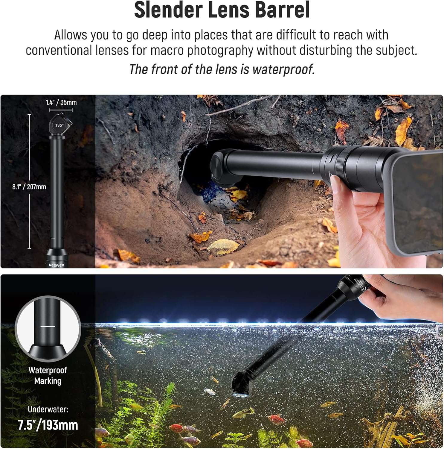 NEEWER 135° 18mm 2X Macro Probe Lens with 17mm Thread for Mobile Phone Video Recording, for NEEWER Phone Cage/Phone Case with 17mm Lens Adapter Compatible with iPhone Samsung, LS-51 - 图片 20