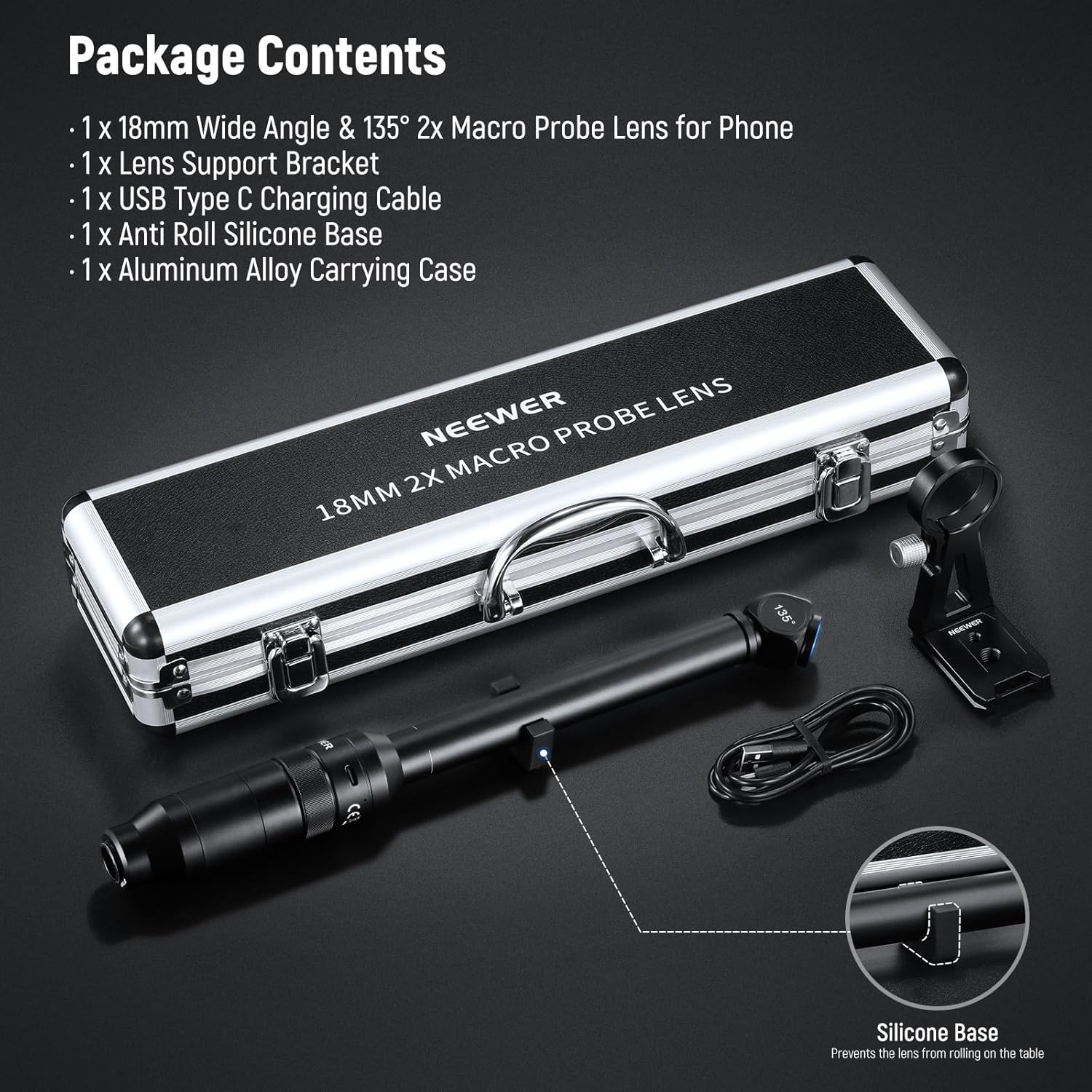 NEEWER 135° 18mm 2X Macro Probe Lens with 17mm Thread for Mobile Phone Video Recording, for NEEWER Phone Cage/Phone Case with 17mm Lens Adapter Compatible with iPhone Samsung, LS-51 - 图片 26