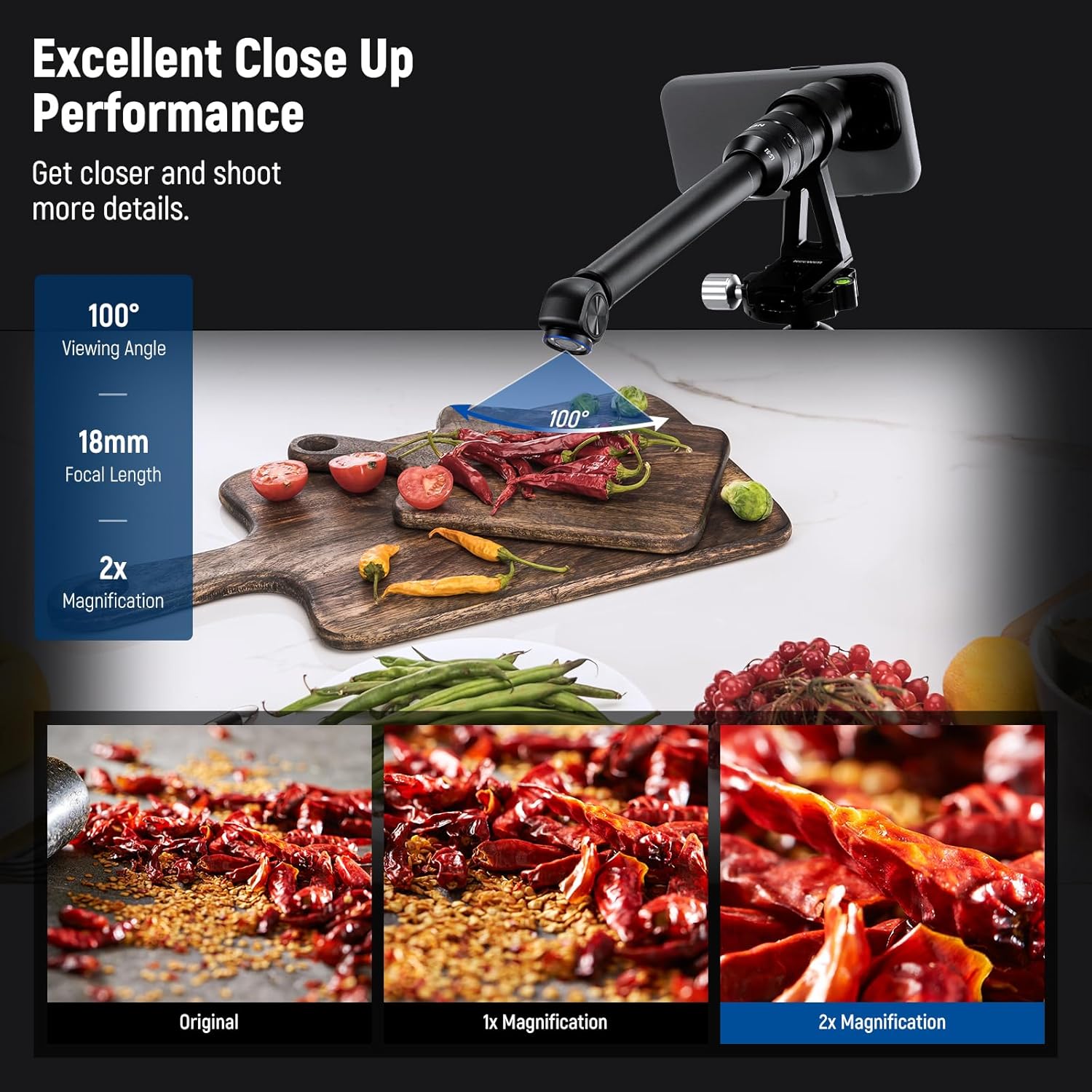 NEEWER 135° 18mm 2X Macro Probe Lens with 17mm Thread for Mobile Phone Video Recording, for NEEWER Phone Cage/Phone Case with 17mm Lens Adapter Compatible with iPhone Samsung, LS-51 - 图片 21