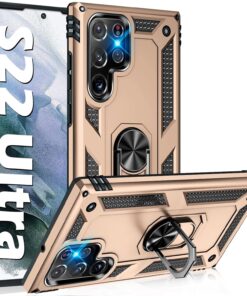 Heavy Duty Case for Samsung Galaxy S25/S24 Phone Case with Metal Ring Magnetic Kickstand, Military Grade Shockproof Rugged Protective Cover for Samsung S25 5G Cell Phone Cover Shell (Black)