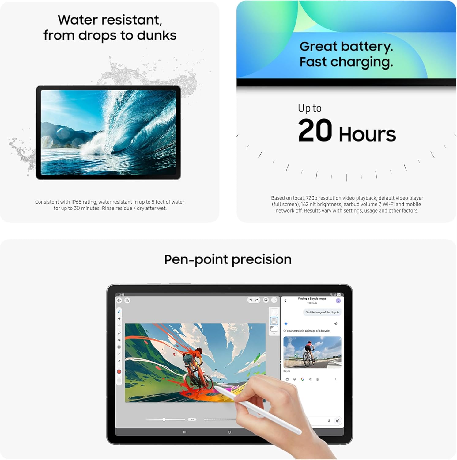 SAMSUNG Galaxy Tab S10 FE 256GB WiFi Android Tablet, Large Display, Long Battery Life, Exynos 1580 Processor, IP68 Water-Resistant, 90 Hz Refresh, S Pen for Note-Taking, US Version, Gray - 图片 87