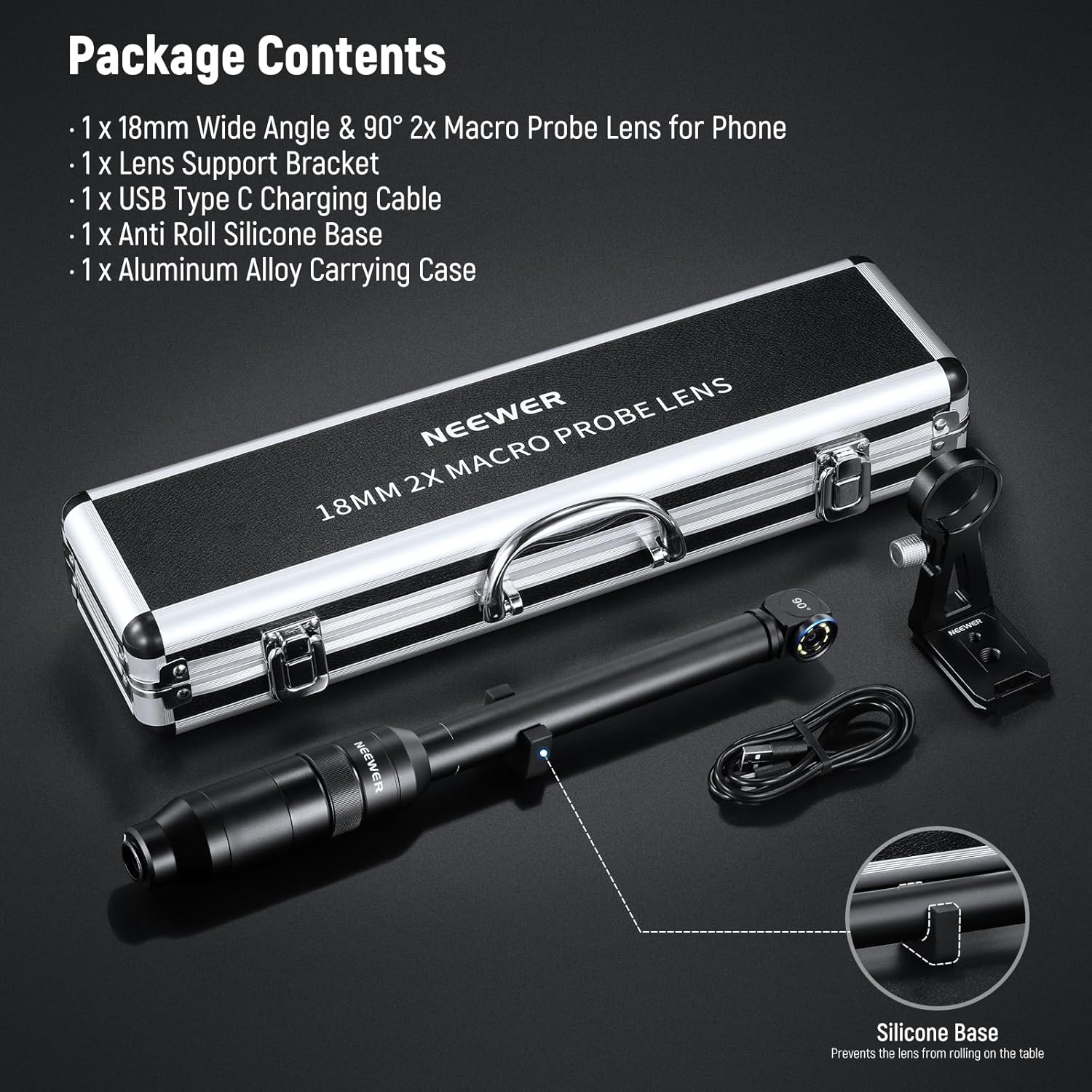 NEEWER 135° 18mm 2X Macro Probe Lens with 17mm Thread for Mobile Phone Video Recording, for NEEWER Phone Cage/Phone Case with 17mm Lens Adapter Compatible with iPhone Samsung, LS-51 - 图片 9