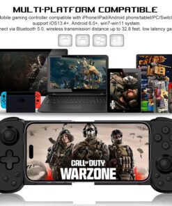 Alternative view of arVin Mobile Game Controller for iPhone/iPad/Android/Samsung/Tablet/PC/Switch/PS3/PS4, Wireless Gamepad Joystick with Turbo/6-axis Gyro/Vibration, Play Xbox Cloud Gaming/PS Remote Play/Steam Link